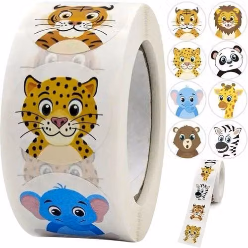 Pegatinas educativas multicolor para niños de NORTHIX con un diámetro de 2,5 cm