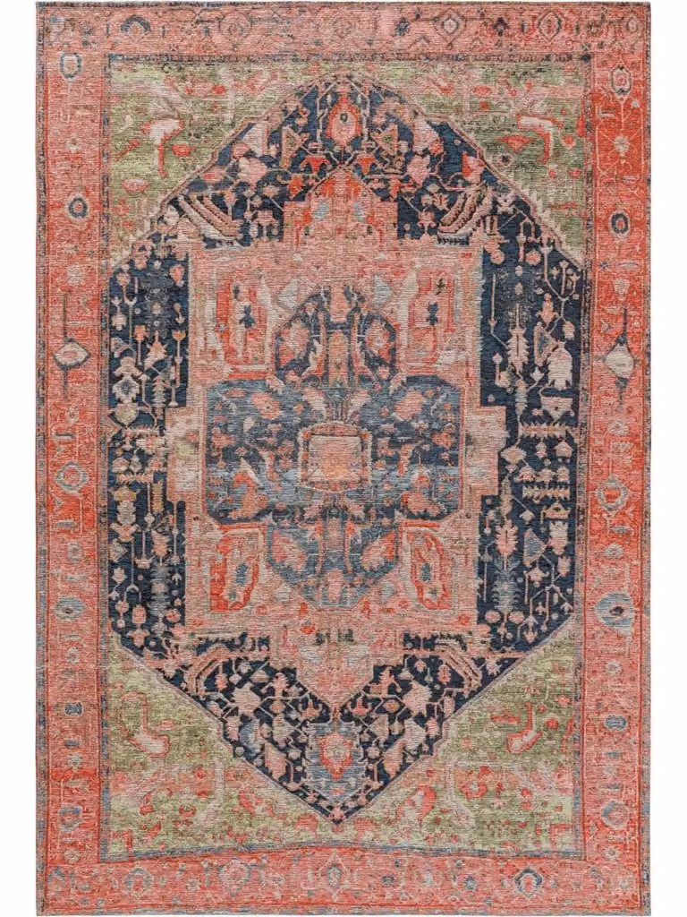 Alfombra de tejido plano Benuta con diseño patchwork en rosa y multicolor, An/P: 155 x 235 cm