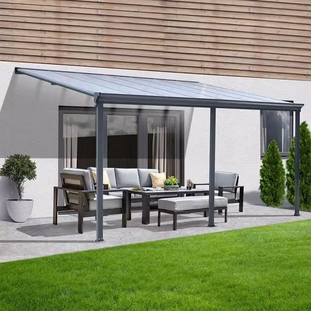 Techo de terraza Home Deluxe SOLIS de aluminio color gris An/P/Al: 496 x 300 x 278 cm
