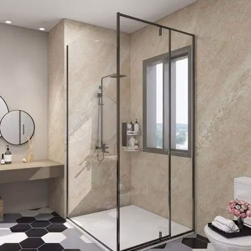 Conjunto de 16 paneles decorativos de revestimiento de pared Bladel de neu.haus en color beige con acabado stone look, fabricados en PVC resistente a la humedad, An: 60 cm, Al: 120 cm, Grosor: 3 mm