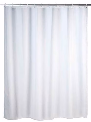 Cortina de baño Wenko de poliéster blanca con ojales, An/Al: 180 x 200 cm