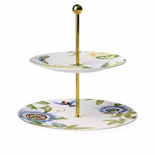 Bandeja de pisos de cerámica Villeroy & Boch Signature Amazonia, blanco/colorido, An/P/Al: 27,5 x 27,5 x 27,5 cm