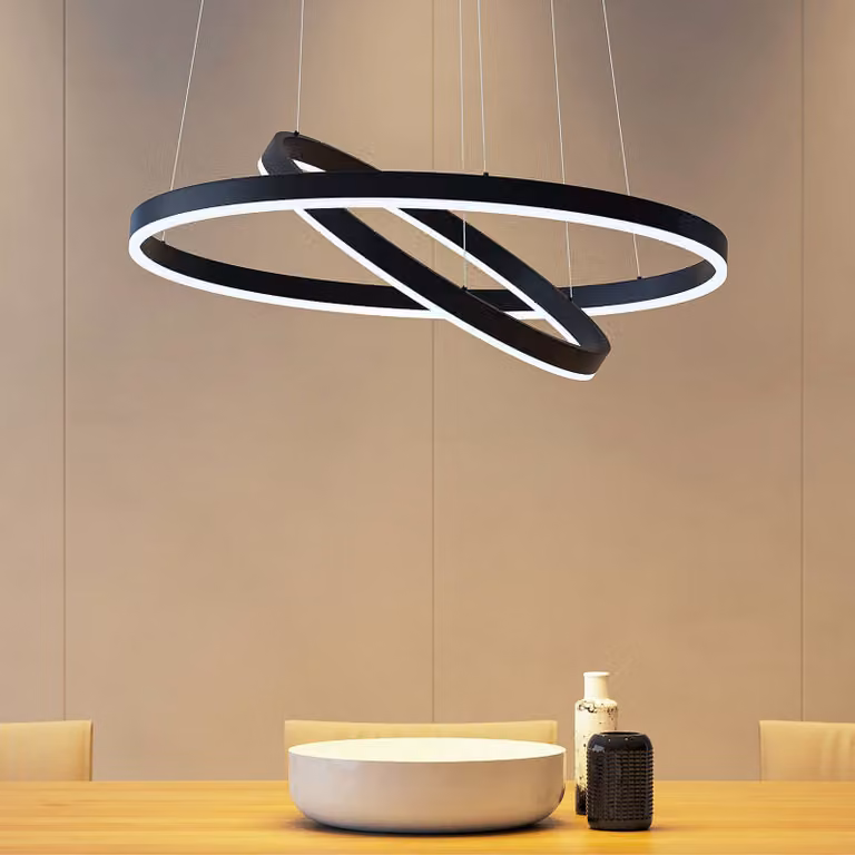 Lámpara colgante LED Arcchio de diseño moderno en color negro para cocina o comedor con regulación de intensidad