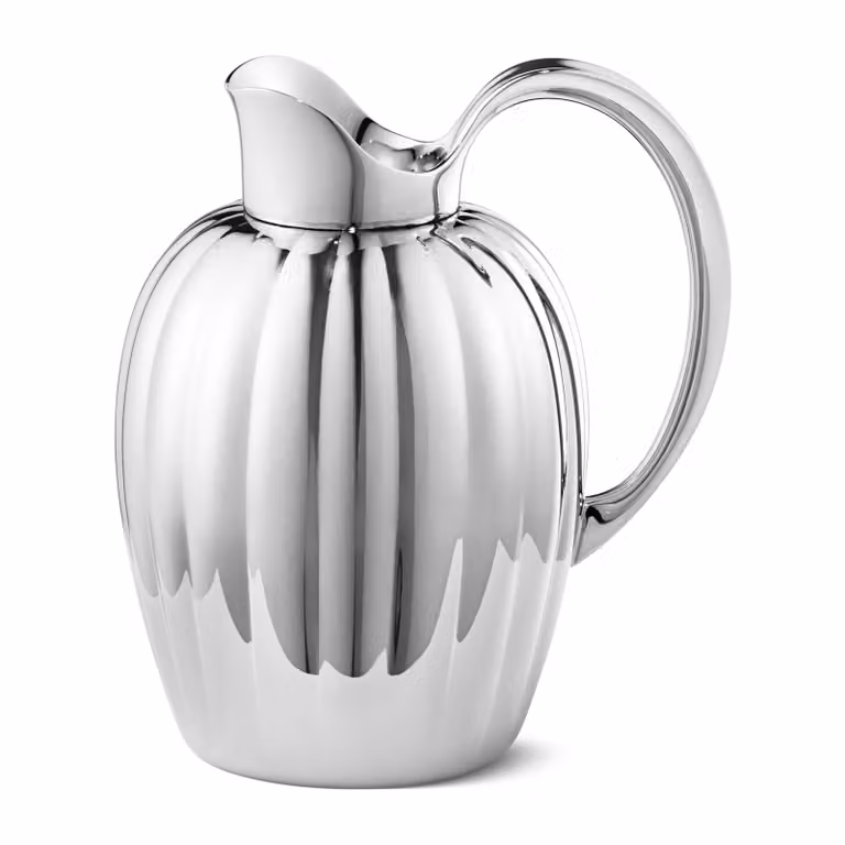 Jarra de leche Georg Jensen Bernadotte con tapa en acero inoxidable color plata de 0,23 l