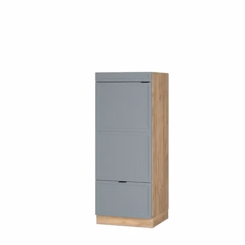 Armario alto de cocina Vicco Fame-Line en azul claro, gris y roble con puertas de cierre suave, An/P/Al: 60 x 58,1 x 153,6 cm