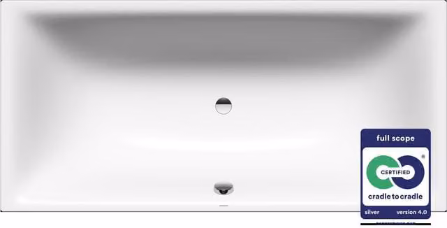 Bañera rectangular de acero esmaltado Kaldewei Silenio 678 en color blanco, An/P/Al: 190 x 90 x 43,5 cm
