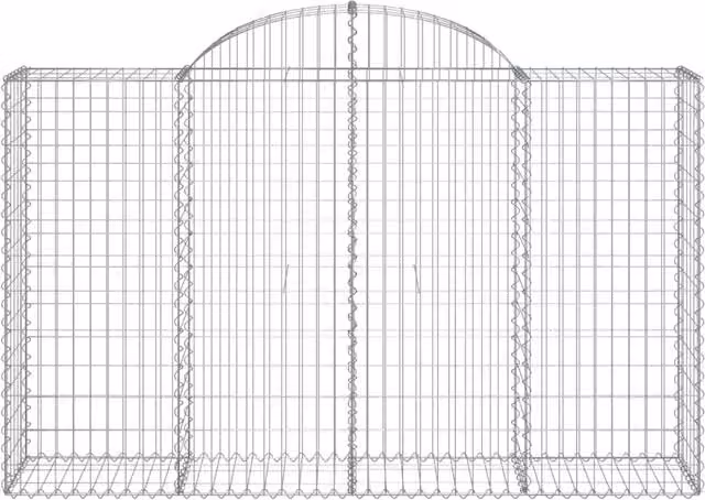 Cesta gaviones en forma de arco SYFAX de acero galvanizado color gris, An/P/Al: 200 x 50 x 120/140 cm