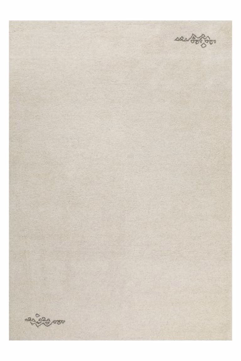 Alfombra de lana pura Wecon Home con diseño Wave en color beige, An/P: 140 x 200 cm