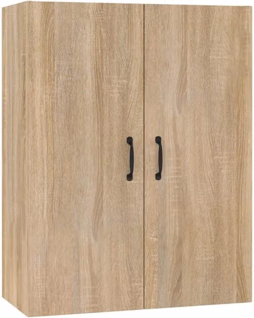 Armario colgante de pared Helloshop26 con puertas batientes en madera de roble Sonoma, color marrón, An/P/Al: 69,5 x 34 x 90 cm