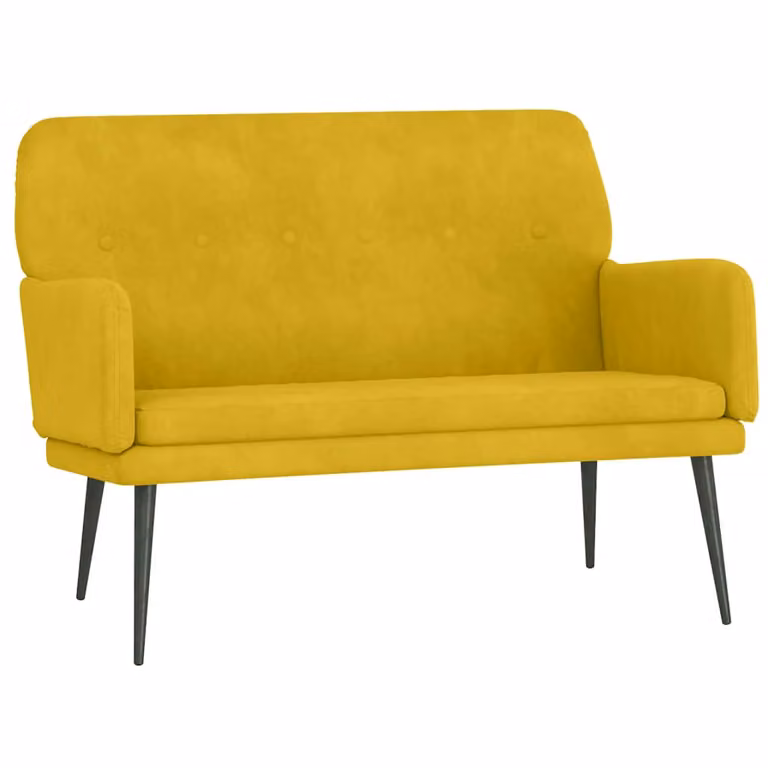 Banco de terciopelo amarillo con reposabrazos y estructura metálica vidaXL An/P/Al: 108 x 79 x 79 cm