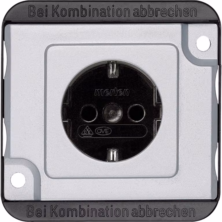 Enchufe SCHUKO Merten MEG2300-7060 en color gris mate con terminales de conexión BRS y carcasa reforzada