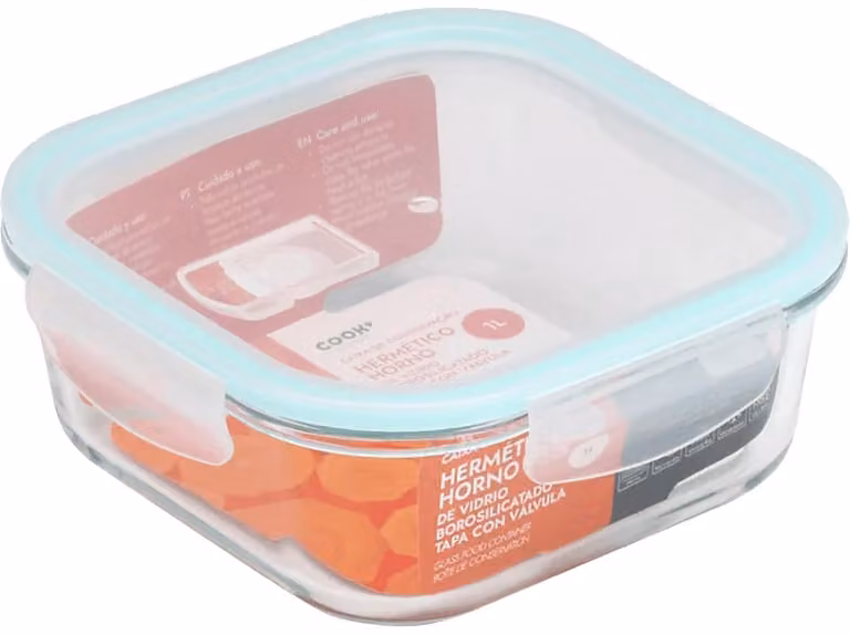 Tupper CMP Paris KAE1477 de vidrio borosilicatado hermético, azul transparente, 1 l