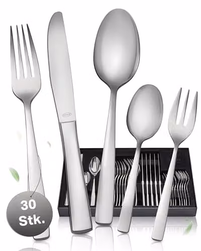 Juego de cubertería Rösle Elegance de 30 piezas en acero inoxidable color plata brillante para 6 personas