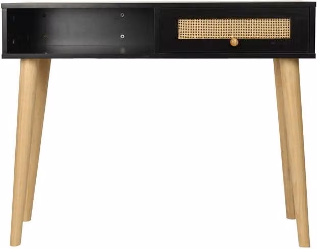 Consola de caña Marine de Habitat en color negro, estilo escandinavo, An/P/Al: 100 x 29 x 81 cm