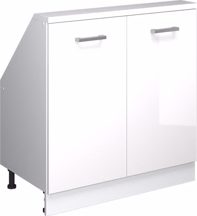 Armario de cocina para techo inclinado Vicco R-Line blanco alto brillo con 2 puertas