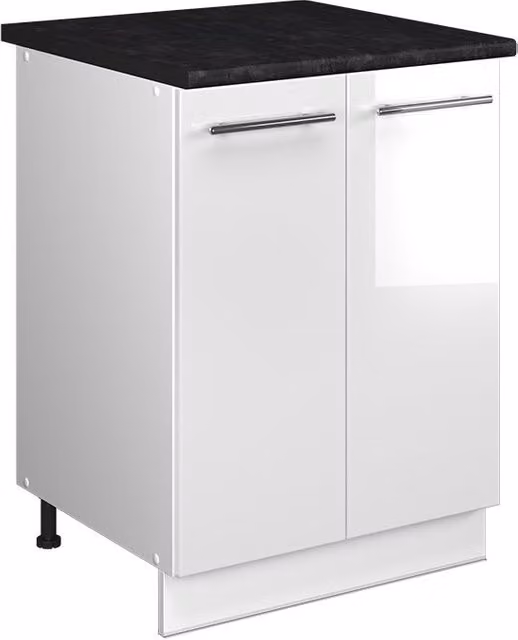 Mueble bajo para fregadero Vicco Fame-Line en acabado blanco alto brillo, An/P/Al: 60 x 26,2 x 82 cm
