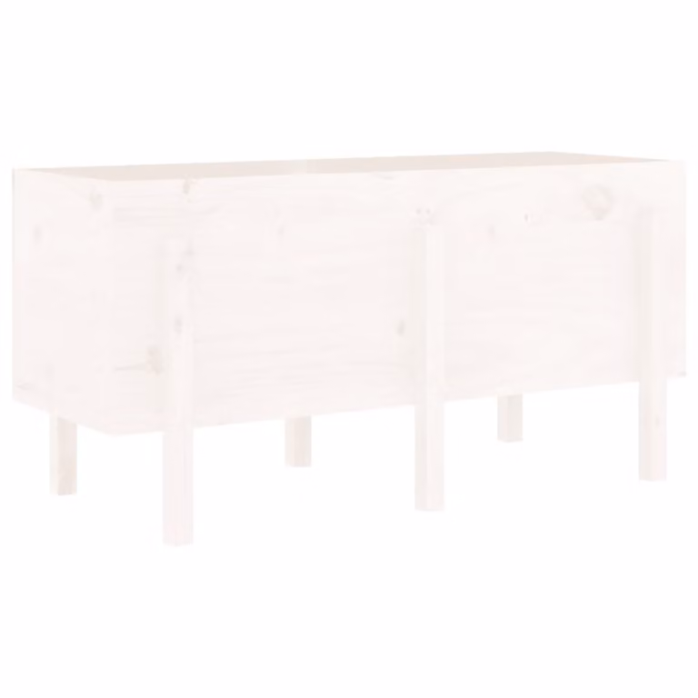 Arriate elevado de madera Syfax en color blanco para jardín, An/P/Al: 121 x 50 x 57 cm