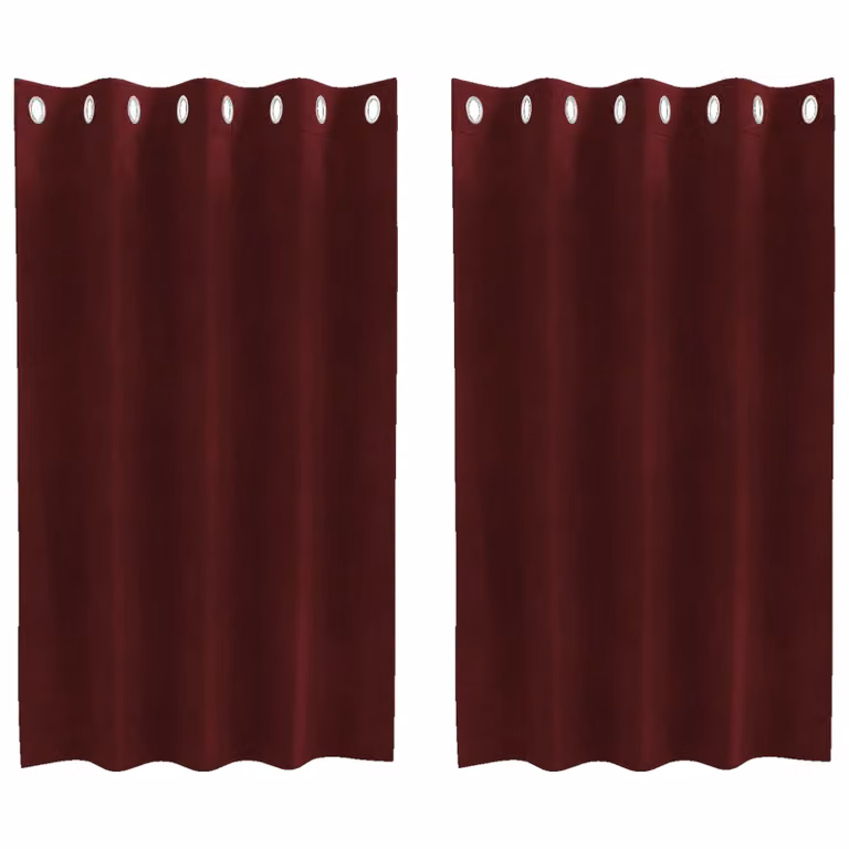Set de 2 cortinas blackout de terciopelo vidaXL en color rojo, An/Al: 140 x 140 cm