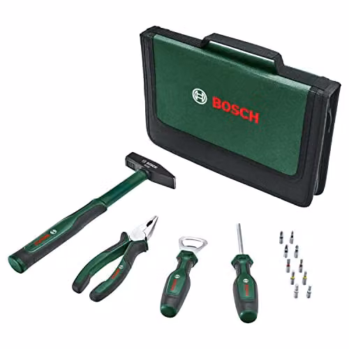 Juego de herramientas manuales Bosch Easy Starter de 14 piezas en color verde