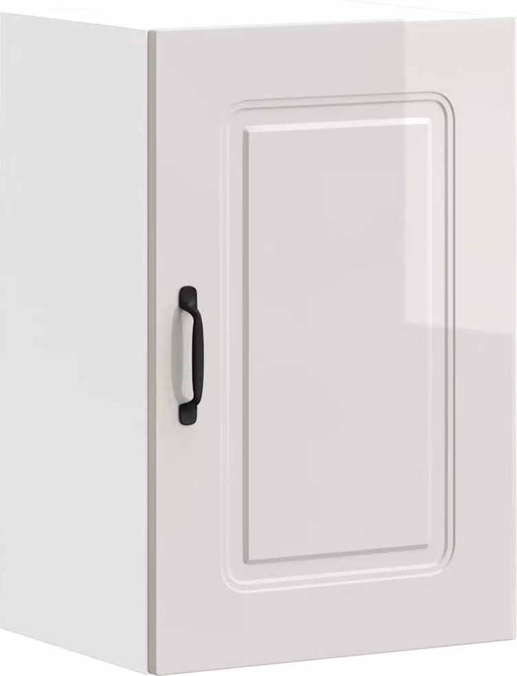 Armario de pared Syfax para cocina en color blanco con acabado de alto brillo y puertas batientes
