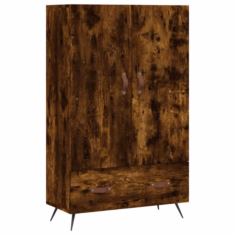 Aparador alto moderno vidaXL en madera de roble ahumado y color marrón An/P/Al: 69,5 x 31 x 115 cm