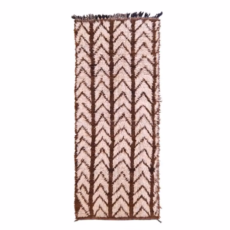 Alfombra bereber marroquí de lana beige AFK Living An/P: 111 x 269 cm