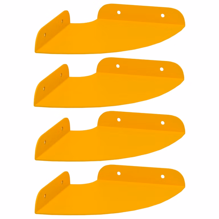 Set de 4 estantes flotantes de esquina vidaXL en metal color amarillo mate