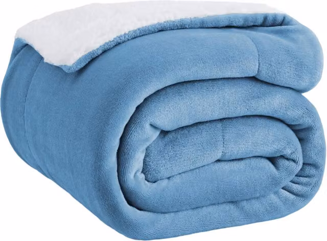 Manta reversible de tejido polar suave XISRENS en color azul petróleo para adultos, An/P/Al: 152,4 x 127,0 x 1,0 cm