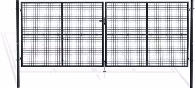 Puerta batiente doble de malla metálica Casanoov Olga 400B150 Gris An/P/Al: 406 x 2 x 150 cm