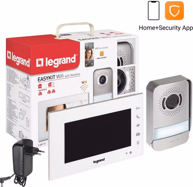 Videoportero Legrand Easy Kit WiFi con Netatmo, conectado por WiFi, color blanco