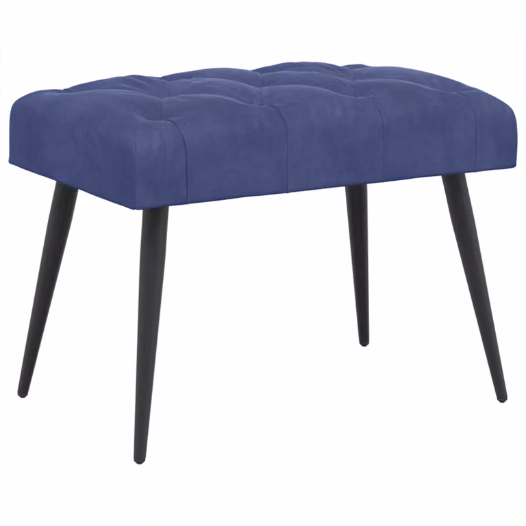 vidaXL Banco tapizado con botones en terciopelo azul, An/P/Al: 60 x 40 x 45 cm