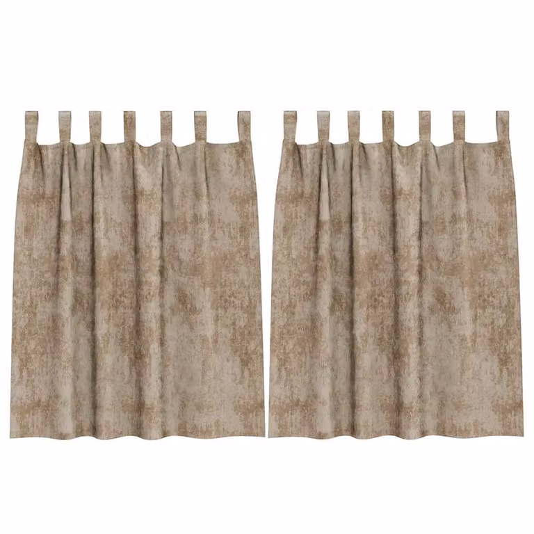 Set de 2 cortinas de terciopelo vidaXL en color beige con efecto blackout y aislamiento térmico, An/Al: 140 x 140 cm