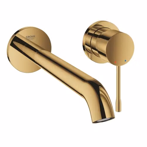 Grifo mezclador de lavabo para montaje en pared Grohe Essence 29193_1 en color gold con Ancho: 23 cm y Distancia entre centros: 11 cm