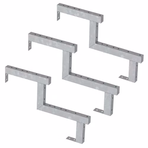 Set de 3 piezas de barra de escalera Vinuovo en acero inoxidable color gris y plata