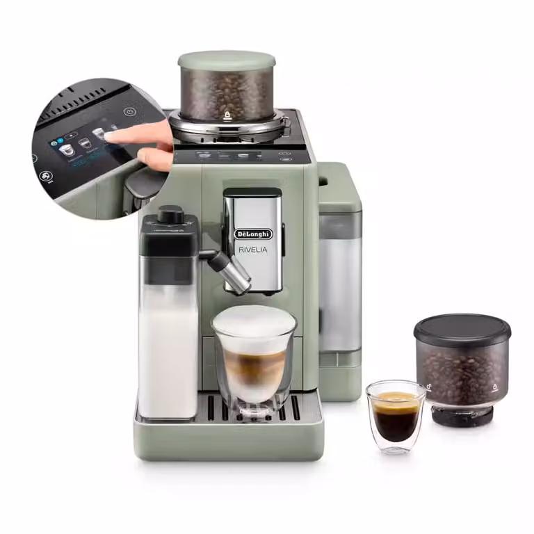 Cafetera automática De'Longhi Rivelia LatteCrema color verde jade EXAM441.55.GR