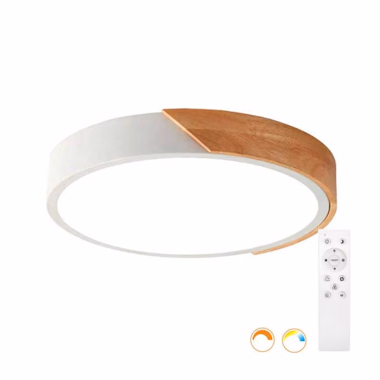 Plafón LED Half Moon LEDBOX Blanco de 36W con Control por App y Mando, CCT y Regulable, Diámetro: 40 cm