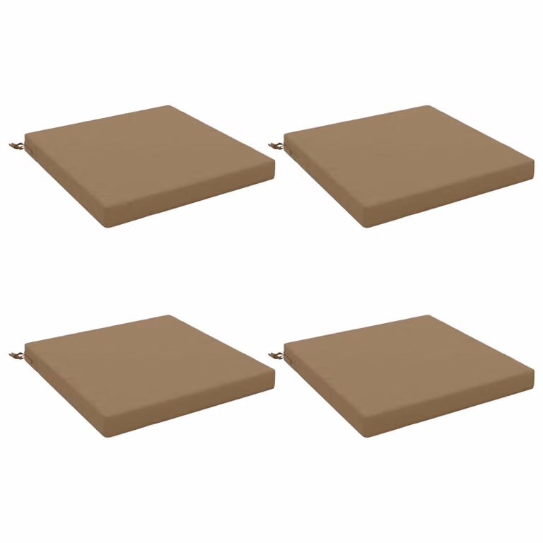 Set de 4 cojines de asiento cuadrados vidaXL SOEST en gris con funda extraíble y resistencia UV de poliéster