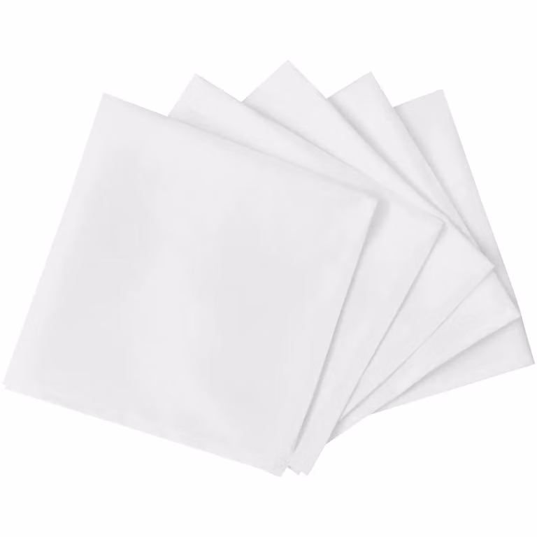 Set de 25 servilletas de tela blancas vidaXL de 50 x 50 cm en poliéster repelentes a las manchas