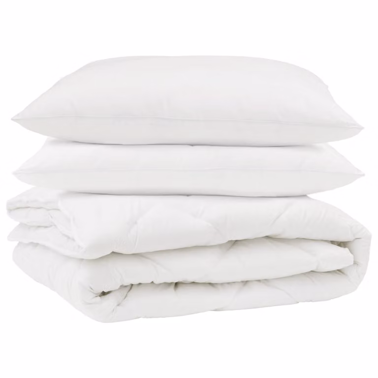 Set de edredón y almohadas de 3 piezas vidaXL en microfibra color blanco para adultos