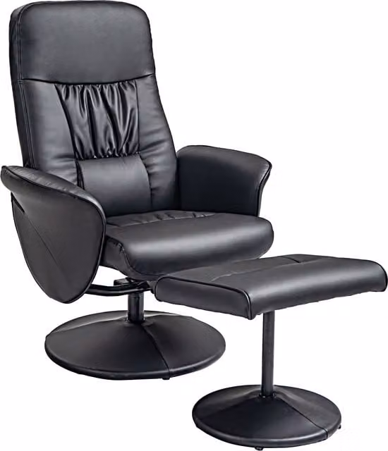 Conjunto de 2 piezas HOMCOM con sillón relax reclinable y reposapiés ajustable en color negro