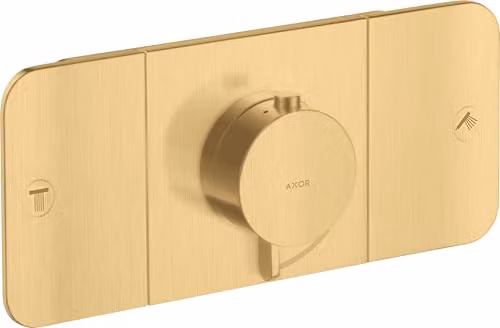 Módulo de termostato empotrado Hansgrohe AXOR Starck con mando monomando y seguridad, acabado en oro cepillado