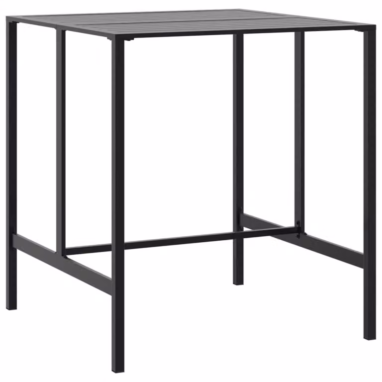 Mesa alta de bar Syfax de acero con acabado en negro mate, An/P/Al: 100 x 100 x 110 cm
