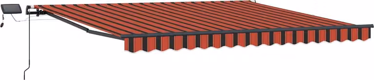 Toldo retráctil Syfax de aluminio y poliéster en naranja y marrón, An: 450 cm, Al: 300 cm