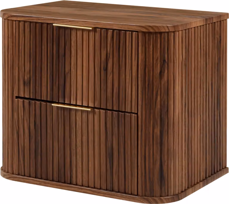 Mueble de baño moderno 3E 3xE living.com en madera de roble y nogal con puertas y cajones, color marrón, An/P/Al: 120 x 51,7 x 60,4 cm