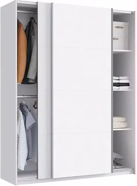 Armario de puertas correderas Onix de Muebles Pitarch, color blanco, An/P/Al: 150 x 62 x 200 cm
