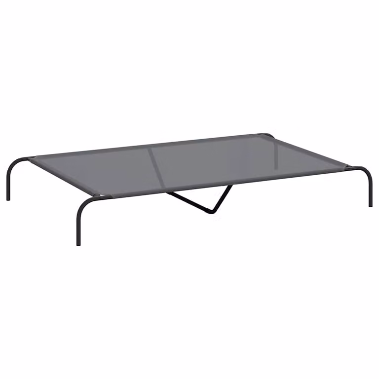 Cama elevada para perros vidaXL en color gris con estructura de acero y tela textilene, An/P/Al: 150 x 90 x 20 cm