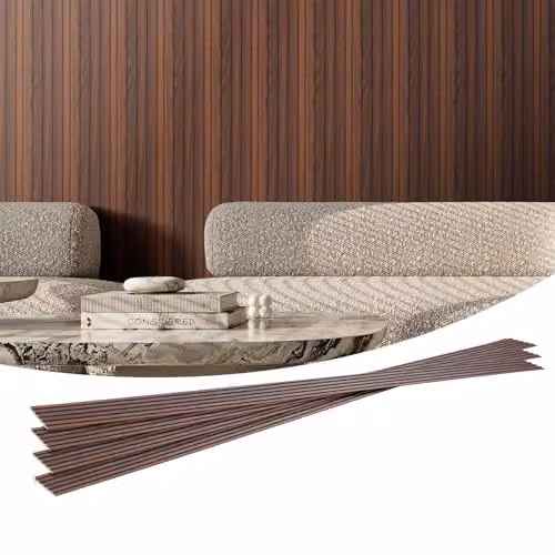 Lote de 8 paneles acústicos de listones de madera sintética VEVOR con efecto madera en color marrón, ideales para decoración de paredes interiores y reducción de ruido, Al x An x P: 245 x 16,6 x 0,9 cm