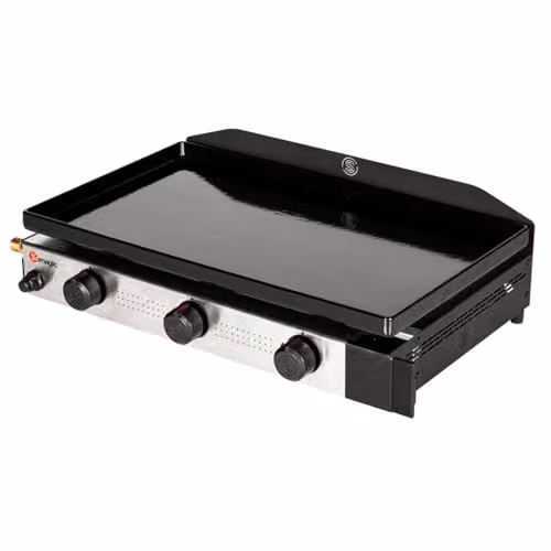 Plancha de gas Happy Garden Somagic Solia 300 de 3 quemadores y 6,45 kW en color negro
