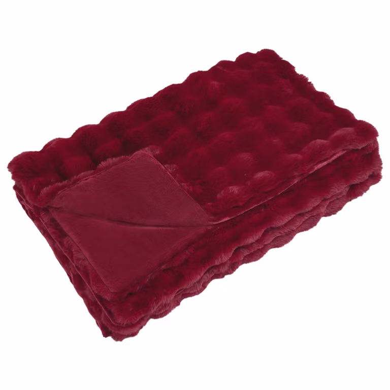 Manta de pelo sintético antideslizante vidaXL Olite Rojo Burdeos An x Al: 150 x 220 cm