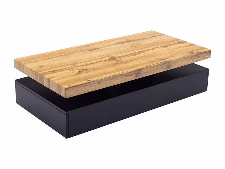 Mesa de centro rectangular moderna VENTE-UNIQUE en MDF color negro y beige, An/P/Al: 120 x 48 x 35 cm